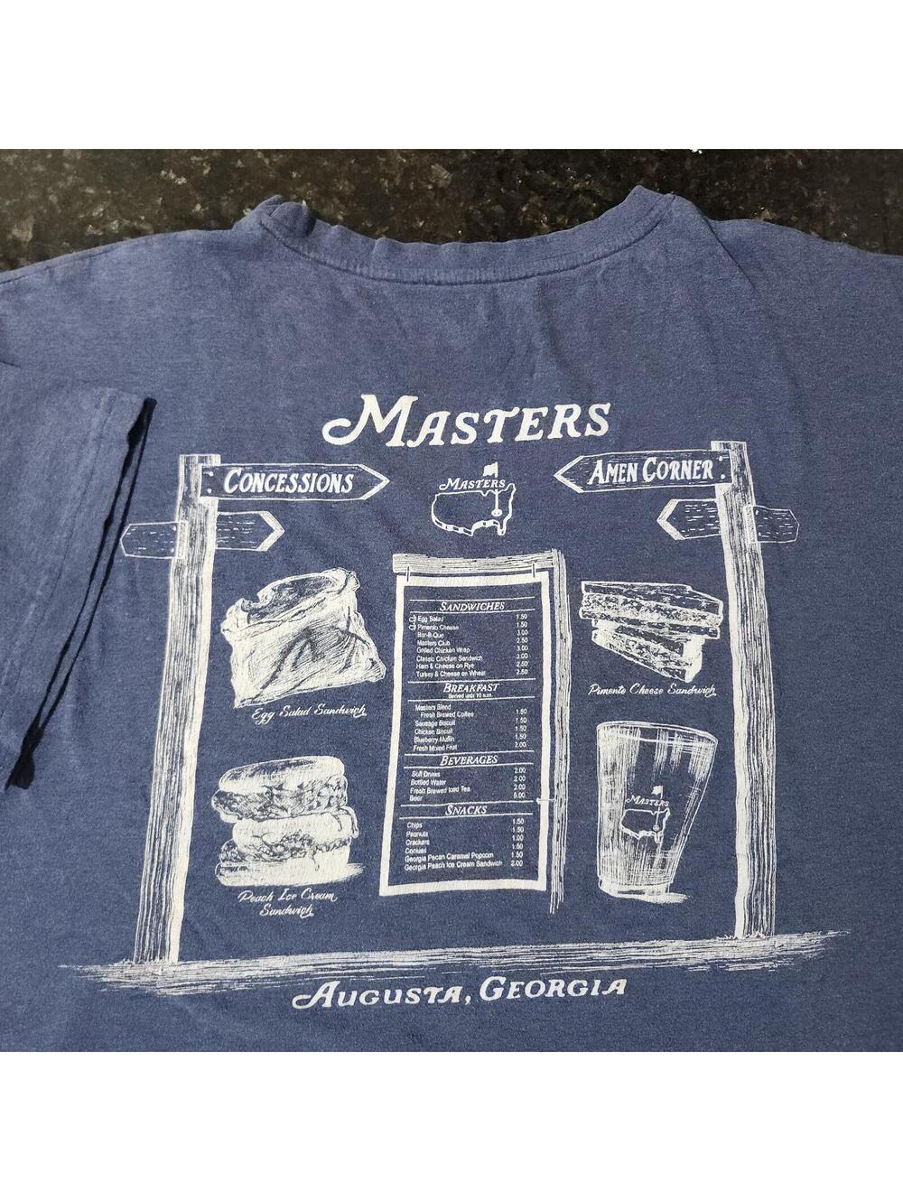 Masters Concessions T-Shirt Menu Sign  Augusta National Golf Promo Mens XXL